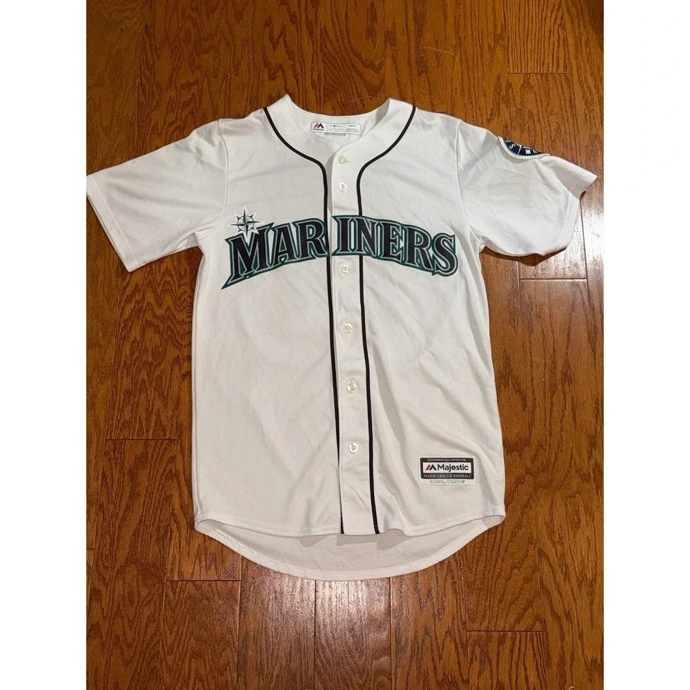 Majestic Seattle Mariners Ken Griffey Jr 24 Baseball Jersey White Unisex Small